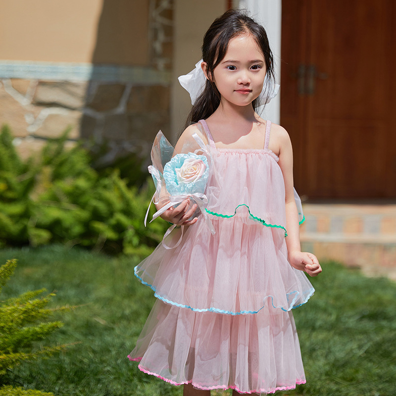 Girl's summer dress 2024 new Style small children halter undershirt dress summer children beach dress
