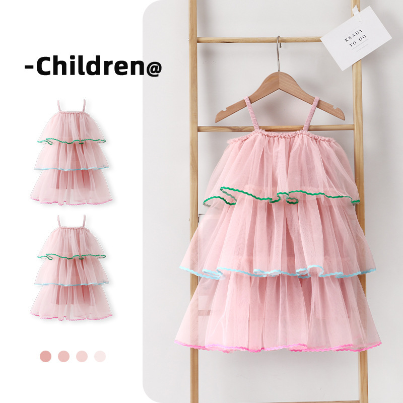 Girl's summer dress 2024 new Style small children halter undershirt dress summer children beach dress