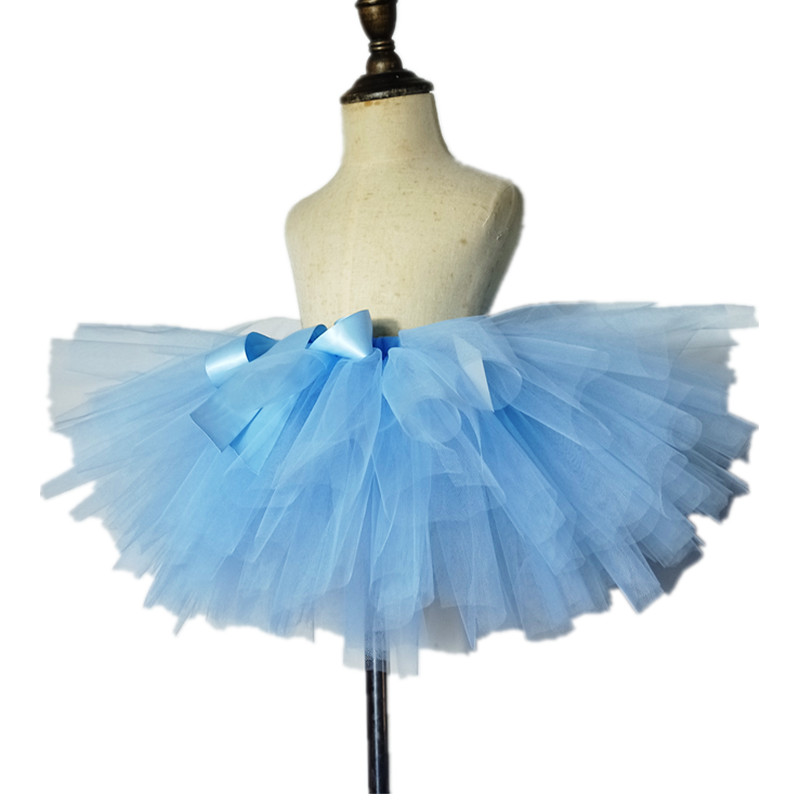 Fluffy Tutu Skirts Girls Dance Skirt Powder Blue Birthday Costumes Tutus Pic by actual sample