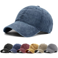Blank Washed Cotton Dad Hat Vintage Distressed Baseball Cap In Stock Support Custom Logo Embroidery