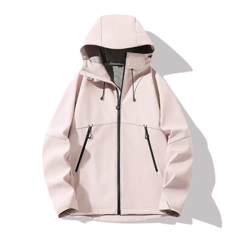 New Softshell Jacket Windproof Waterproof Outdoor Hooded Coat Couples Casual Breathable All-match Outerwear