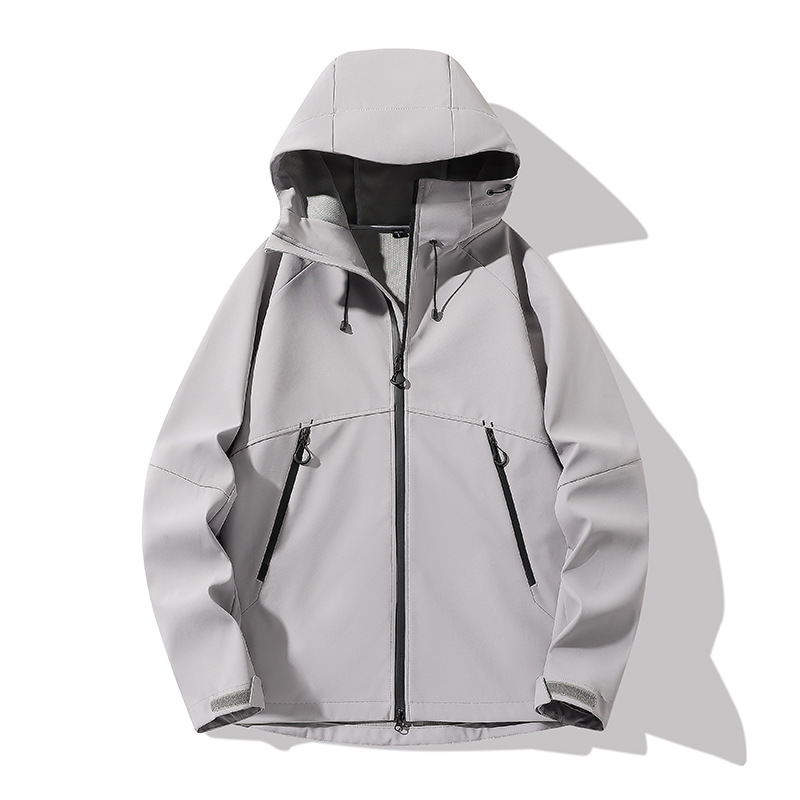 New Softshell Jacket Windproof Waterproof Outdoor Hooded Coat Couples Casual Breathable All-match Outerwear