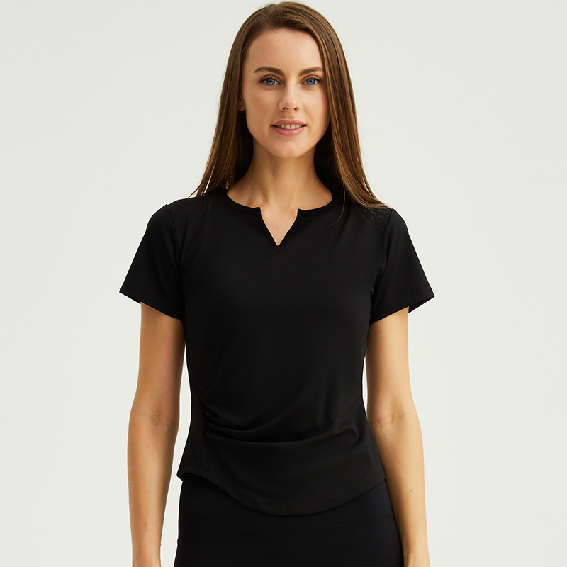 small V neck short-sleeved T-shirt